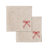 100% Linen napkins with a bow - set of 2