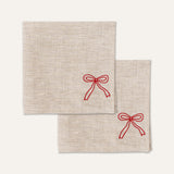 100% Linen napkins with a bow - set of 2