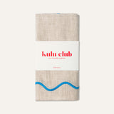 100% linnen servetten set wavy beige/blauw