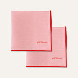 100% Linen napkins "girl dinner" - set of 2