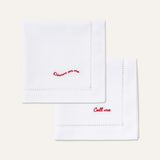 Napkins with text white