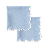 Servetten set (2) scallop ijsblauw