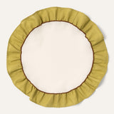 Placemats set (2) rond ruffle groen