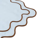Platzset-Set (2) gewellt blau/braun Leinenmischgewebe
