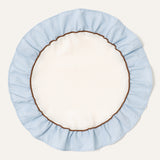 Placemats set (2) rond ruffle blauw