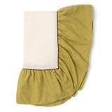 Table cloth ruffle ivory/green - large
