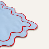 Placemats set wavy blauw linnenmix