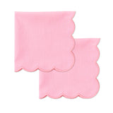 Lot de 2 serviettes festonnées rose