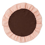 Placemats set (2) rond ruffle bruin/roze