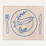 Placemats fish plate linen-blend - set of 2