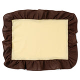 Placemats set (2) ruffle geel/bruin
