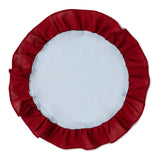 Placemats set (2) rond ruffle blauw/rood