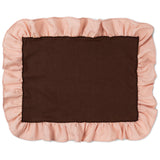 Platzset-Set (2) mit Rüschen braun/rosa