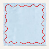 100% Linen napkins wavy blue - set of 2