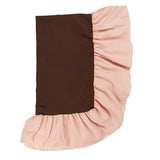 Tischdecke Rüschen braun/rosa