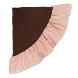 Tafelkleed rond ruffle bruin/roze