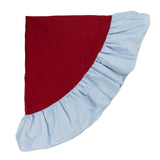 Tafelkleed rond ruffle rood/blauw