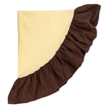Tafelkleed rond ruffle geel/bruin