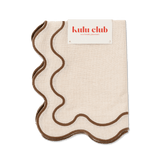 Placemats wavy beige/brown linen-blend - set of 2