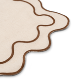 Placemats wavy beige/brown linen-blend - set of 2