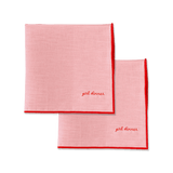 100% Linen napkins "girl dinner" - set of 2