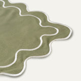 Placemats wavy beige linen-blend - set of 2