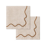 100% linnen servetten set (2) wavy beige/bruin