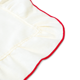 Placemats Frills Creme/Red Linen Blend - Set of 2