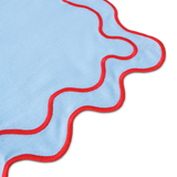 Placemats wavy blue linen-blend - set of 2