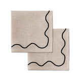 100% linnen servetten set (2) wavy beige