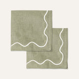 Servietten aus 100% Leinen, gewellt, beige – 2er-Set