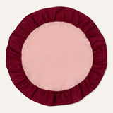 Placemats set (2) rond ruffle cherry/roze