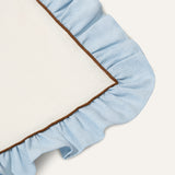 Placemats set (2) ruffle blauw