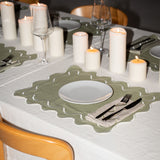 100% Linen napkins wavy beige - set of 2