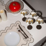 Tischsets aus gewelltem beigem Leinenmix – 2er-Set