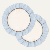 Placemats set (2) rond ruffle blauw