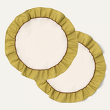 Placemats set (2) rond ruffle groen